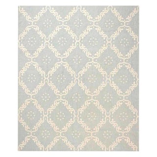 Modern Aubusson Design Blue, White Rug by Doris Leslie Blau For Sale