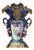Large 19th C Bohemian Porcelain Vase Cobalt Blue Gold Floral Rococo 18” For Sale