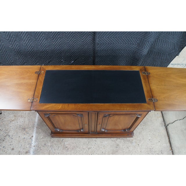 1970s 1970s White Furniture Italian Provincial Neoclassical Walnut Flip Top Buffet Server For Sale - Image 5 of 13