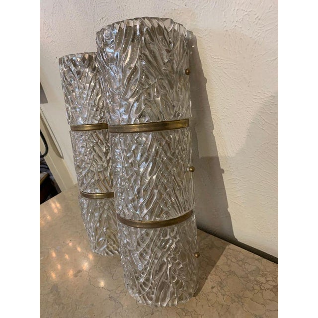 Italian Mid 20th Century Murano Glass Sconces - A Pair For Sale - Image 3 of 7
