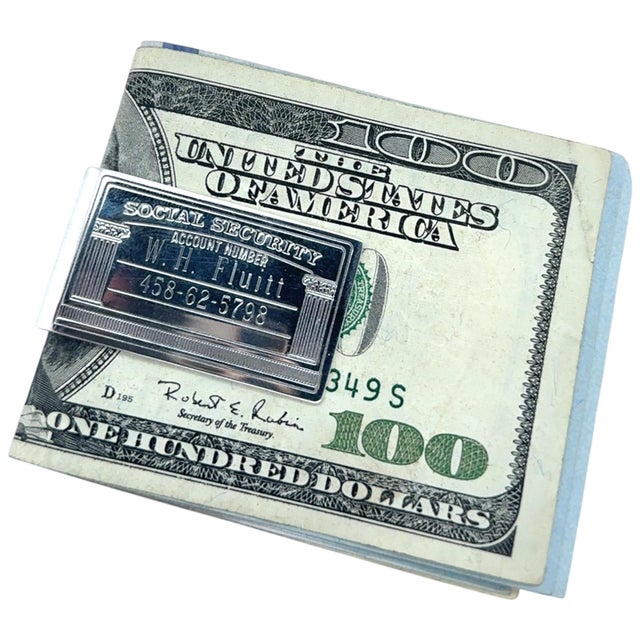 Authentic Tiffany & Co Social Security Money Clip Sterling Silver Estate TIF891 A sleek and elegant piece, ideal for daily...