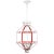 Art Deco Vintage Hexagon Tole Lantern Chandelier With Crown on Top. 4 Cluster to Hold the Bulb, Two Tone Orange/White For Sale - Image 3 of 10