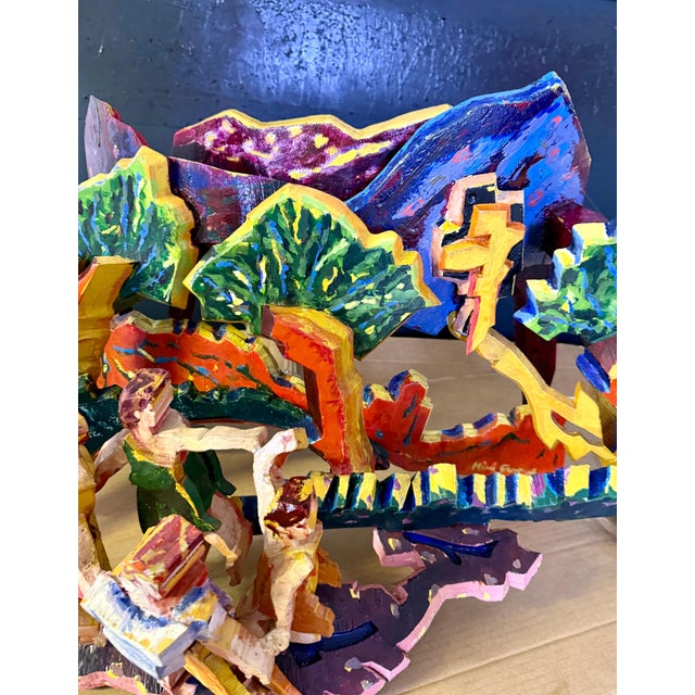 Late 20th Century Mimi Gross, Large 3D Sculpture with Hand Painting Construction Mimi Gross Wood Assemblage, 1986 For Sale - Image 5 of 17