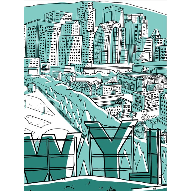 Contemporary Hollywood Sign Triptych, Limited Edition Print on Entrada Rag by Marz Jr. For Sale - Image 3 of 8