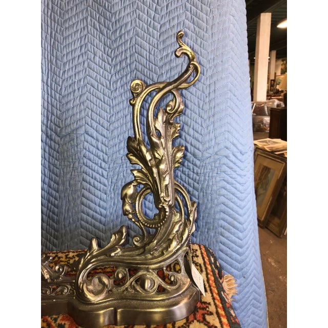 Late 20th Century Silver Finish French Chenets For Sale - Image 4 of 7