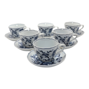 1990s Blue Danube Japan Teacups & Saucers Set- 12 Pieces