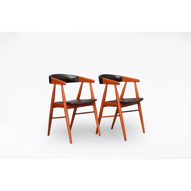Wood Set of Vintage Teak Dining Chairs by Ejner Larsen & Aksel Bender for C.M. Madsen, 1960s For Sale - Image 7 of 7