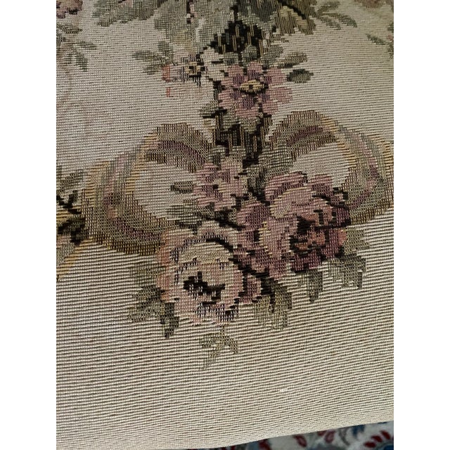 Beige Vintage Louis XV Style Early 1900’s Open Arm Chair With Nailhead Trim For Sale - Image 8 of 10