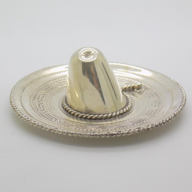 Vintage Mexican Handmade Genuine Sterling Silver 925 Traditional Sombrero Hat Figurine by Unknown for Unknown, 1970s For Sale - Image 14 of 14