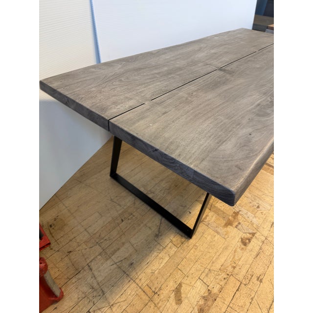 Gray Crate & Barrel Yukon Live Edge Dining Table For Sale - Image 8 of 12