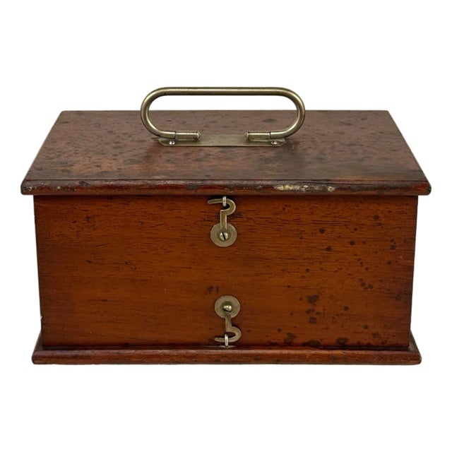 Antique Traditional Mahogany Double Hinged Storage Box For Sale