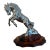 Vintage Chrome Rearing Horse Sculpture on Wood Base, Hood Ornament Style For Sale