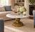 1960s Conmar Italian Hollywood Regency Coffee Table With Carrara Marble Top | Hand-Carved Giltwood Acanthus Pedestal | Made in Italy For Sale - Image 9 of 9