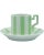 Vintage Bonwit Teller Green & White Stripe Porcelain Demitasse Cup & Saucer For Sale - Image 12 of 12