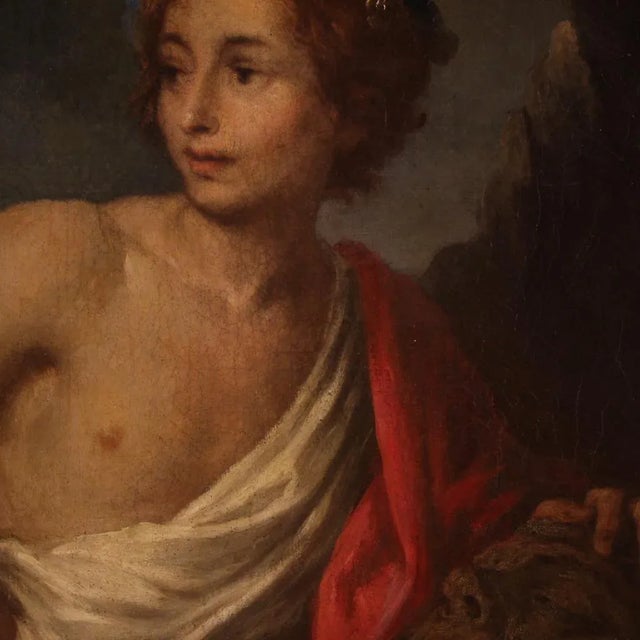 Italian Artist, David with the Head of Goliath, 1670, Oil on Canvas, Framed For Sale - Image 15 of 16