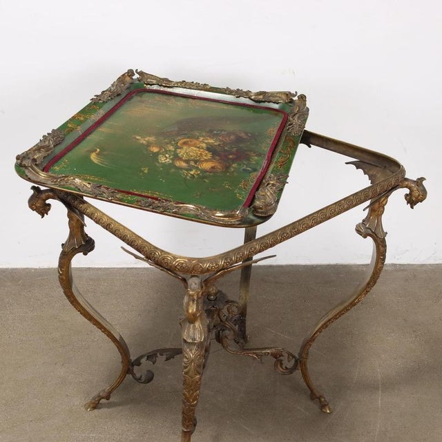 Antique Middle Victorian Bronze Papier Mache Table, England, 1800s For Sale - Image 13 of 14