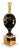 Vintage Hollywood Regency Style Black Table Lamp, 1940s For Sale