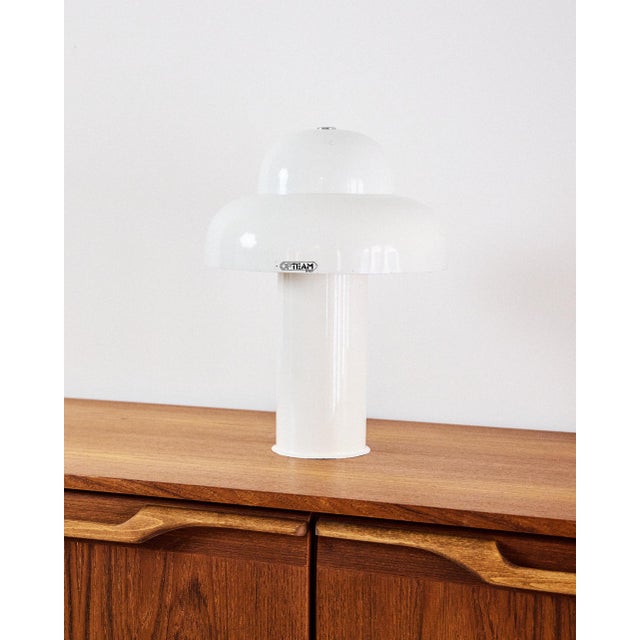 White Metal Lamp from Opteam, 1970s, in Flawless conditions. Designed 1970 to 1979 This piece has an attribution mark, I...