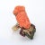 Modern Guanyin Goddess Ring Carved Coral Gemstone Vintage 14 Karat Yellow Gold Cocktail size 8 For Sale - Image 3 of 6
