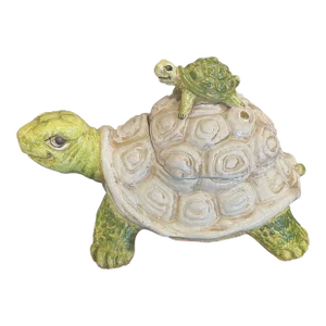 1990s Italian Hand-Painted Ceramic Turtle Cookie Jar