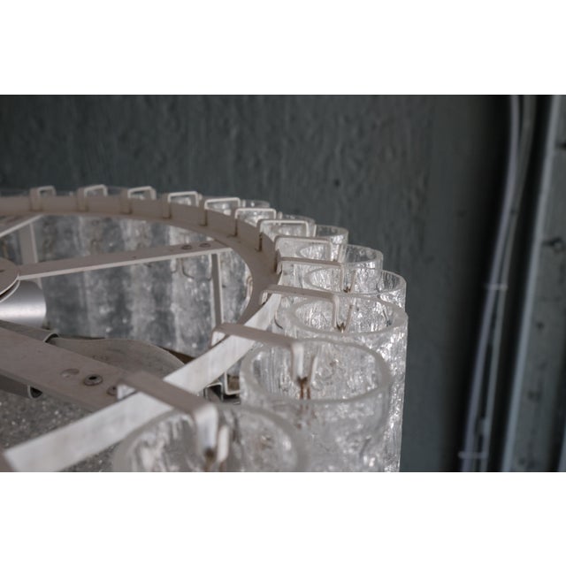 Metal German Murano Ice Glass Tubes Chandelier from Doria, 1968 For Sale - Image 7 of 9