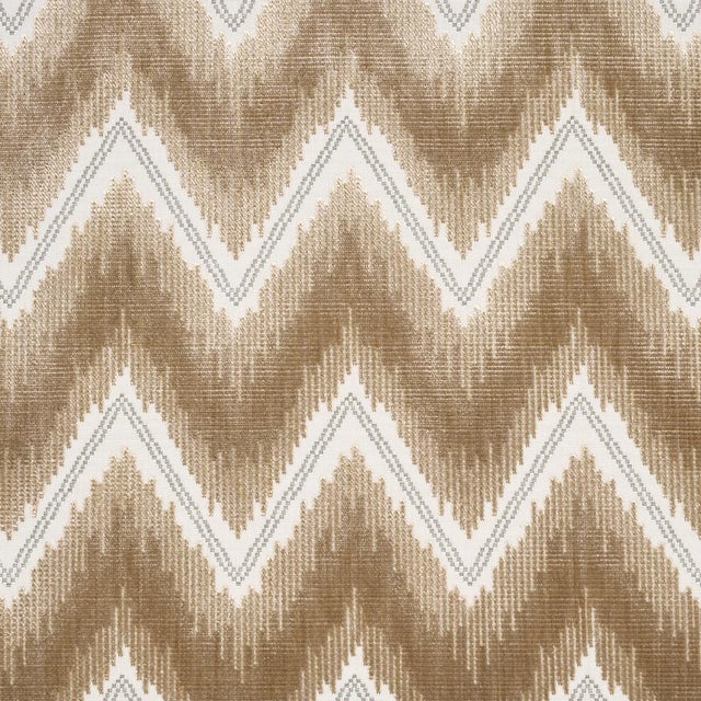 Contemporary SAMPLE - Schumacher Chevron Velvet Fabric In Gold For Sale - Image 3 of 3