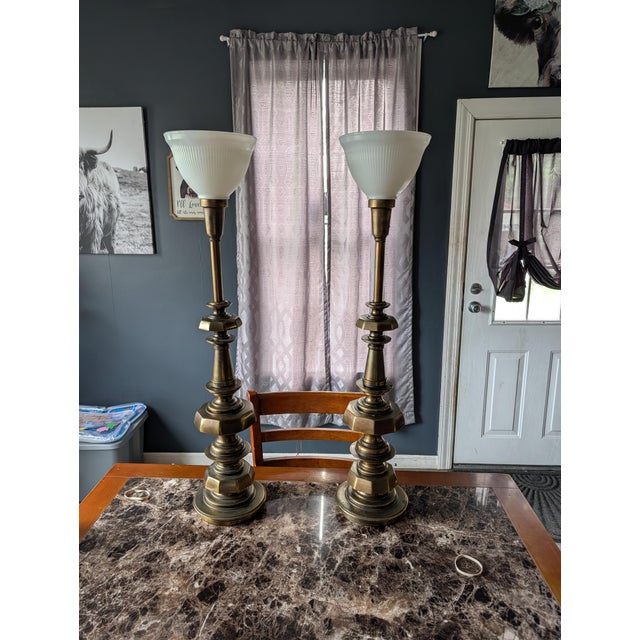 nice pair of mid century lamps in good condition
