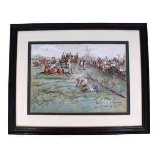 The Hunt Steeplechase Watercolour by Finch Mason For Sale