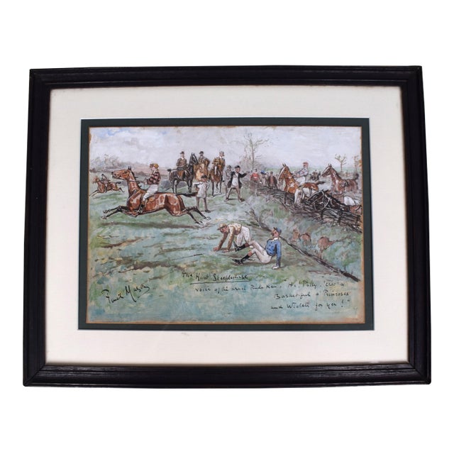 The Hunt Steeplechase Watercolour by Finch Mason For Sale