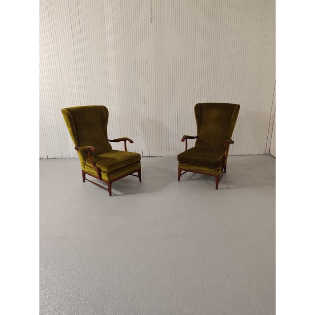Olive Vintage Lounge Chair by Paolo Buffa, 1950 For Sale - Image 8 of 9