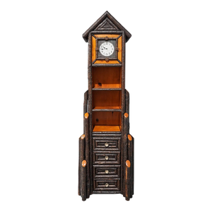 Rare Native Usa Tall Vintage Log Cabinet Grandfather Clock. ( Great for Aspin )