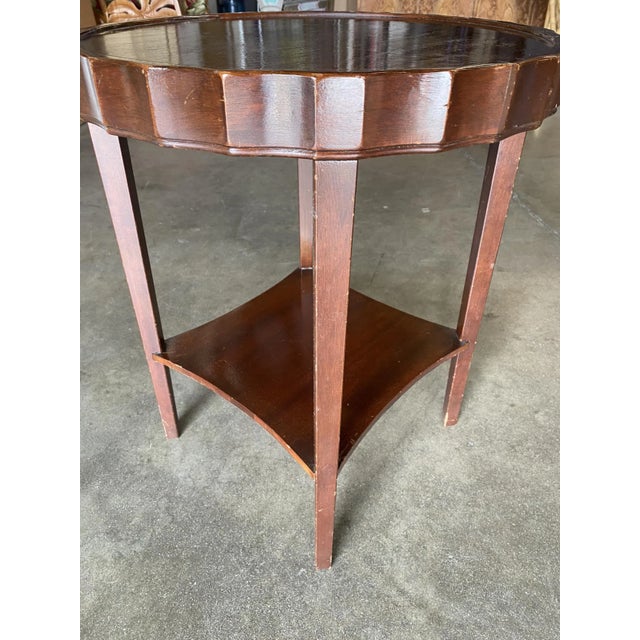 Art Deco Round Smoking Side Two-Tier Table With Bottle Cap Top For Sale - Image 4 of 8