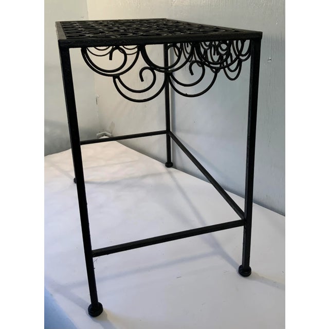 Mid 20th Century Vintage Cast Steel Garden Table With Scroll Design For Sale - Image 5 of 9