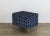 Blue & Cream Geometric Ottomans on Metal Legs - a Pair For Sale In Miami - Image 6 of 9