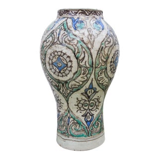 Andalusian-Patterned Ceramic Vase For Sale