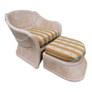 Gabriella Crespi-Style Chair & Ottoman For Sale