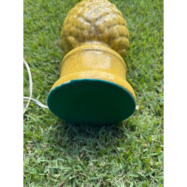 Vintage Glazed Ceramic Pineapple Form Table Lamp For Sale - Image 10 of 12