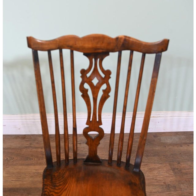 Oak Refectory Table and Windsor Dining Chairs, Set of 9 For Sale - Image 5 of 15