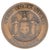 Unusual leather bound block form paperweight with cast bronze medallion depicting the NYS seal, and New York State Senate...