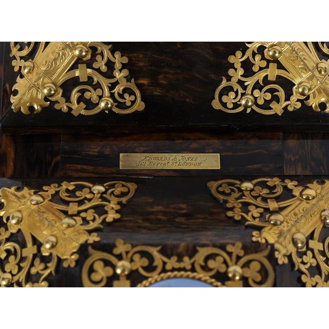 Antique Coromandel Ormolu Jasperware Desk Set from Edwards & Jones, 1800s, Set of 3 For Sale - Image 13 of 18