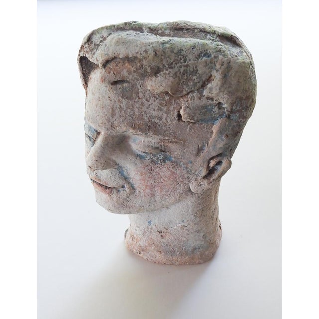 Rustic European Vintage Terra Cotta Male Head Relief Sculpture For Sale - Image 3 of 7