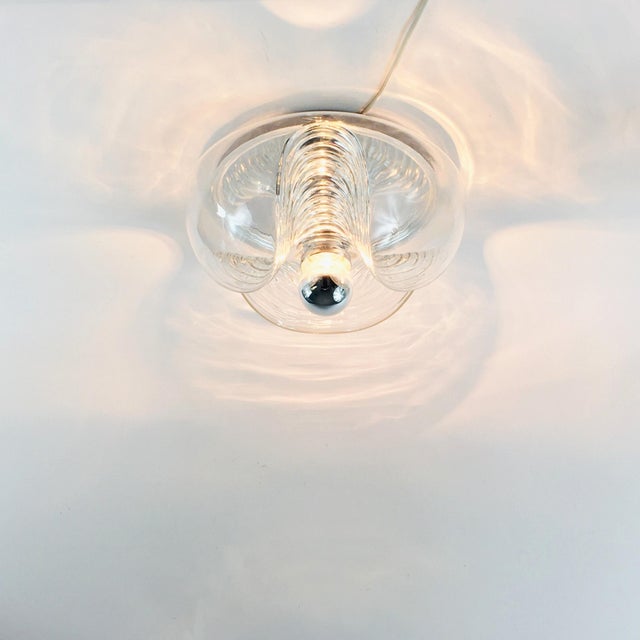 Mid-Century Modern Space Age Glass Wave Flush Mount by Koch & Lowy for Peill & Putzler, Germany, 1970s For Sale - Image 6 of 13