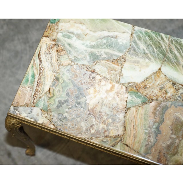 Vintage French Brass & Onyx Nesting Tables, 1940s, Set of 3 For Sale - Image 13 of 17