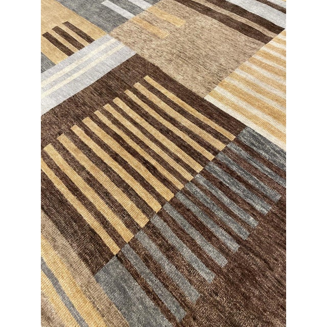 Modern Handmade Modern Design Rug. 08'01" X 09'08" For Sale - Image 3 of 5