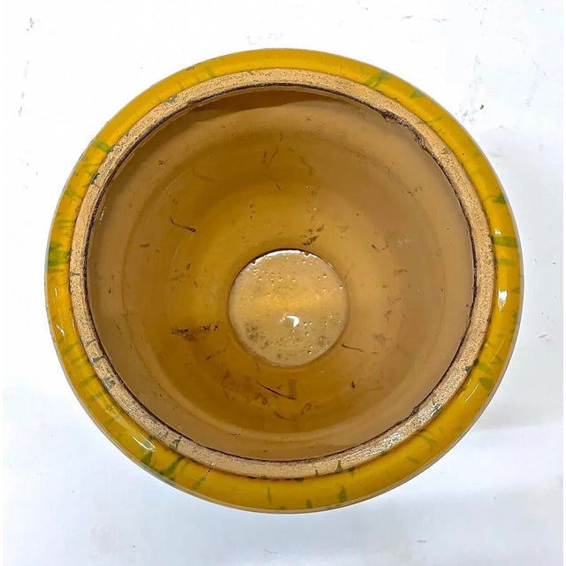 Vintage French shield and laurel swag ceramic cachepot. Marked "Abigails, Italy" on the underside.