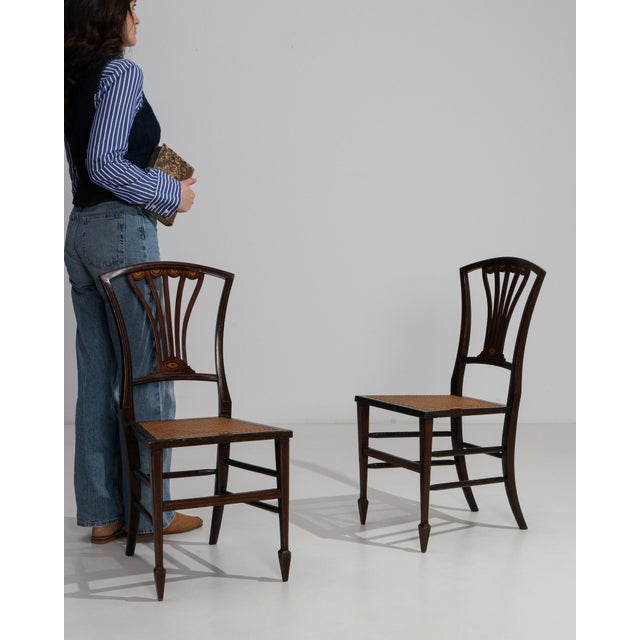 19th Century Pair Of Georgian Chairs With Rattan Seats For Sale In Greensboro - Image 6 of 14