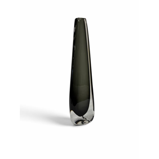 Mid-Century Modern Mid-Century Nils Landberg for Orrefors Smoky "Dusk" Sommerso Glass Vase - Model 3558 For Sale - Image 3 of 6