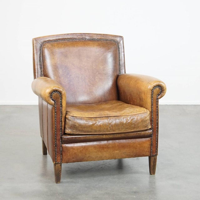 Leather Armchair with Decorative Nails For Sale - Image 14 of 14