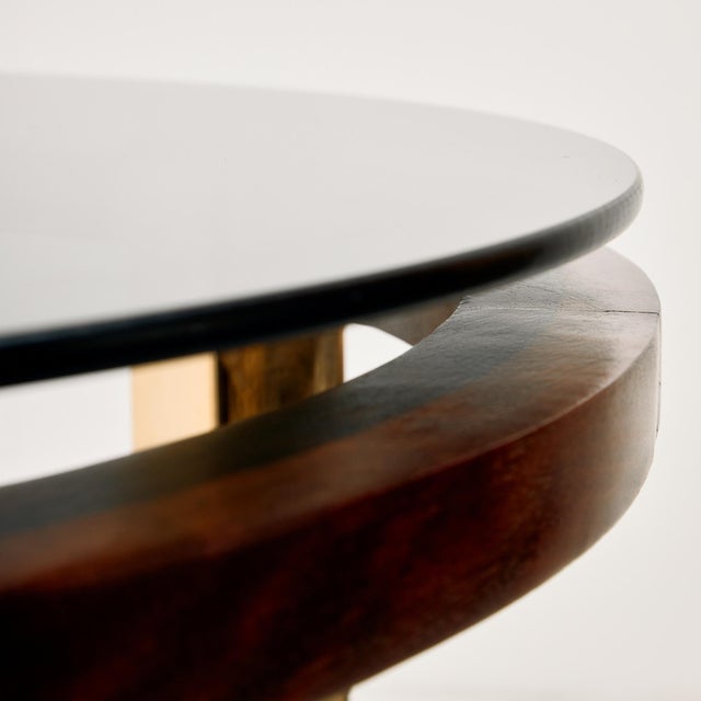 Vintage Mahogany and Brass Dining Table, 1970s For Sale - Image 6 of 11