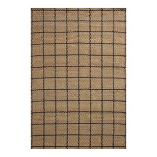 Chris Loves Julia x Loloi Fletcher Natural / Black 5'-0" x 7'-6" Area Rug For Sale